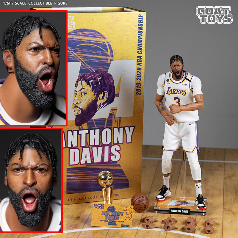 goat toys | nba wax figure-level star | 1/6 Anthony Davis Lakers Championship Action Figure | Head with fine painting