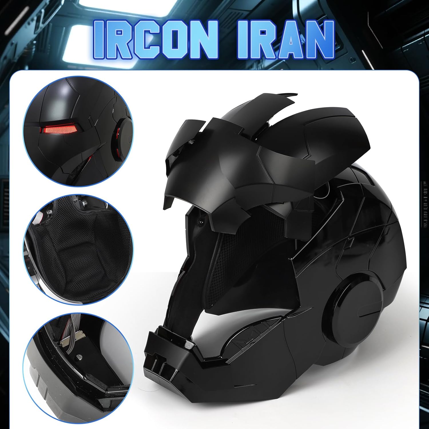ironman helmet black MK5 1:1 Cosplay Mask Electronic Open/Close Voice Control for Adult Superhero Movie Role-Playing Helmet Touch Sensor